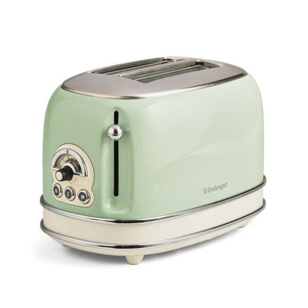 Torradeira Elétrica Ariete 155 Vintage Verde p/ 2 Fatias , 6 Níveis de Tostagem, 750W