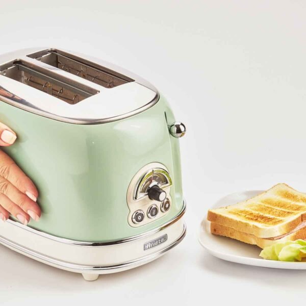 Torradeira Elétrica Ariete 155 Vintage Verde p/ 2 Fatias , 6 Níveis de Tostagem, 750W - Imagem 3