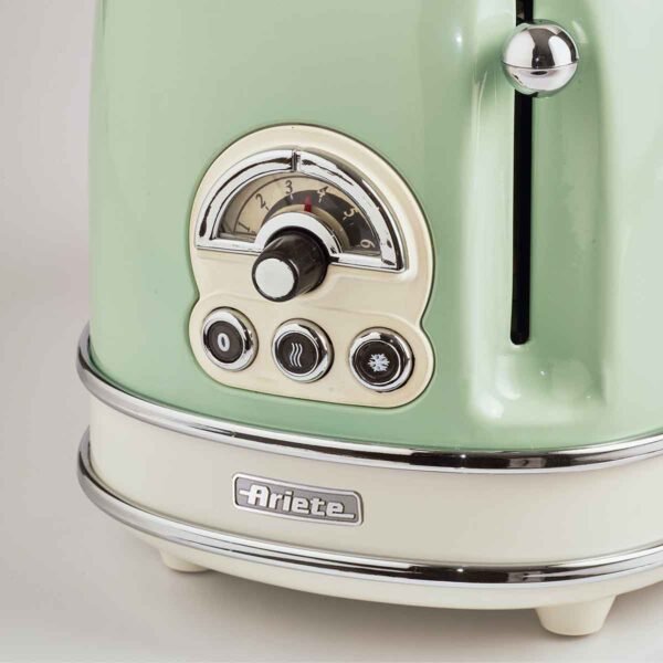 Torradeira Elétrica Ariete 155 Vintage Verde p/ 2 Fatias , 6 Níveis de Tostagem, 750W - Imagem 4