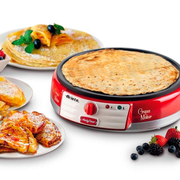 Máquina de Crepe Retrô Ariete 202 Party Time Vermelha 1000W - Imagem 3