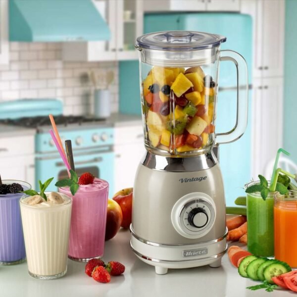 Liquidificador Ariete 583 Vintage Bege, Copo de Vidro de 1,5L, 1000W - Imagem 5