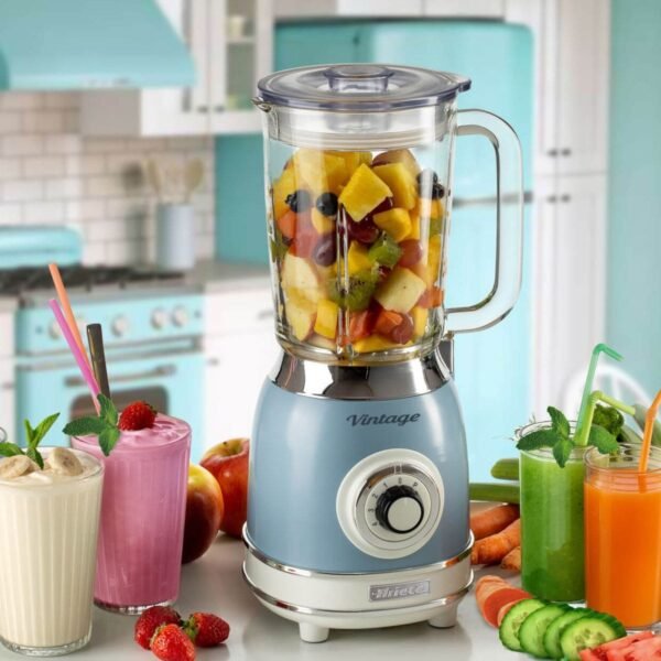 Liquidificador Ariete 583 Vintage Azul, Copo de Vidro de 1,5L, 1000W - Imagem 4